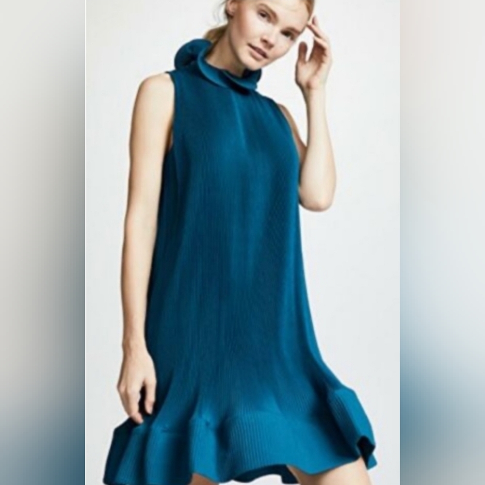 NWOT Tibi Pleated Short Sleeveless Dress SZ SM